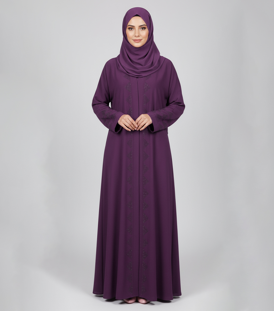 Reddish Magenta facny embellished wholesale abaya