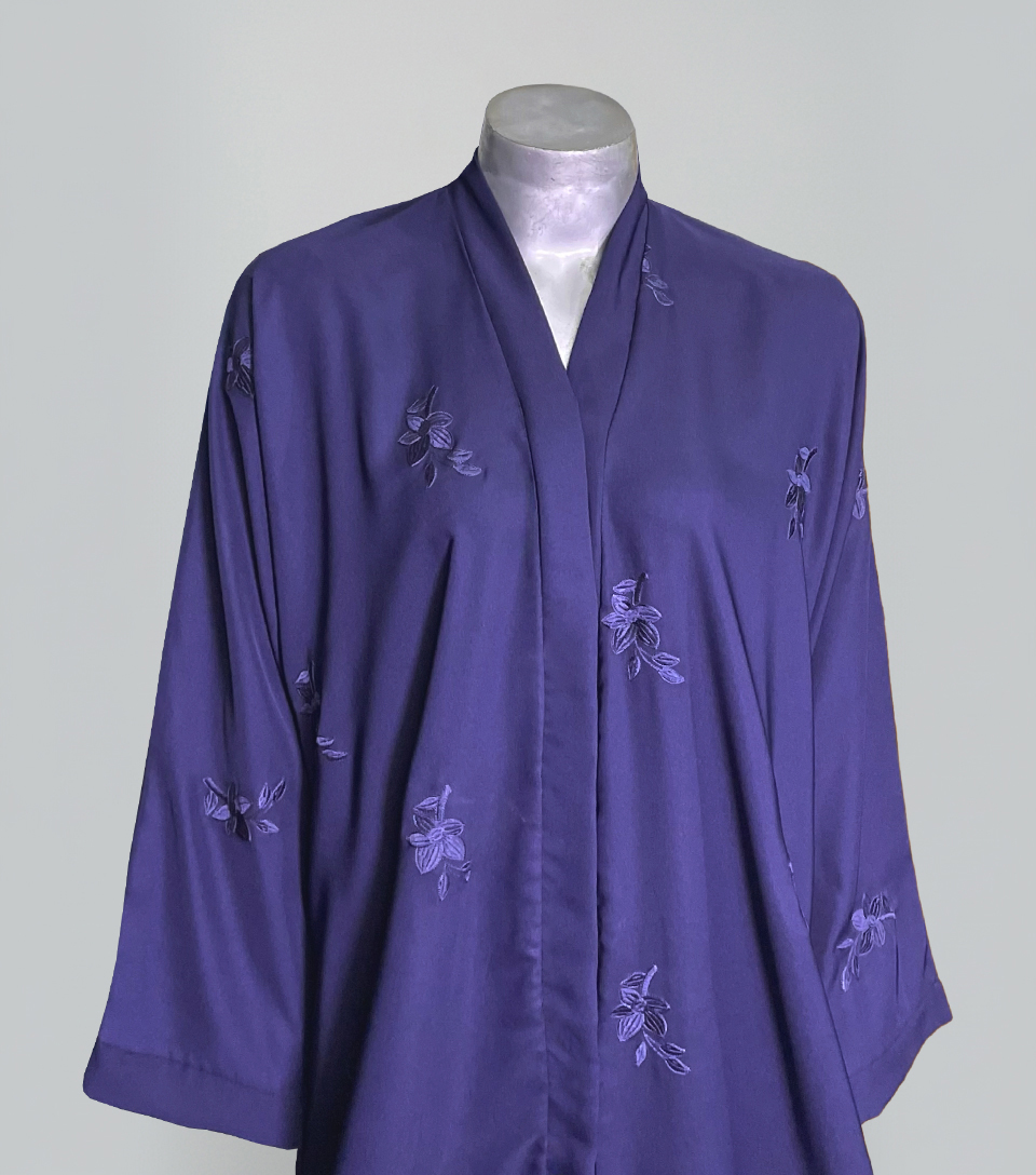 Slate Blue embroidered wholesale abaya