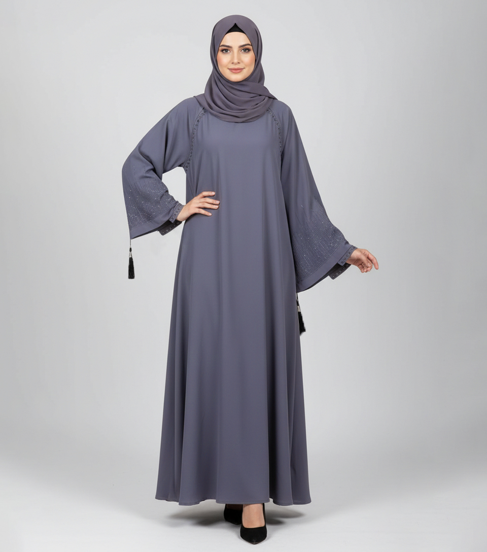 Storm Grey fancy wholesale abaya