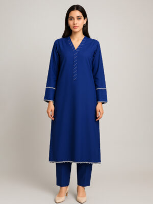 Tealish Blue Women’s Dhanak Co-ord Sets Wholesale