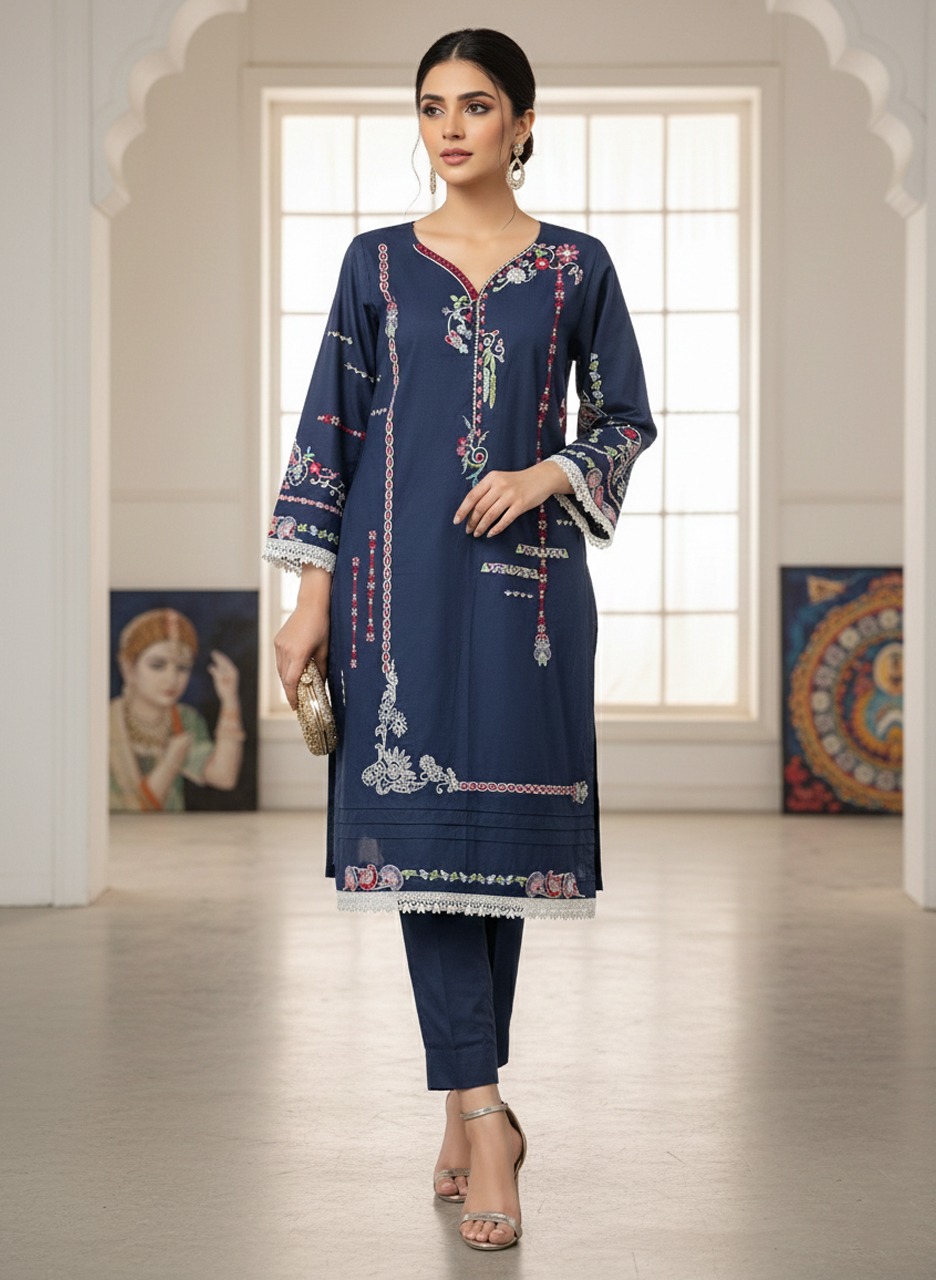 Ayla Midnight Wholesale two piece readymade suits