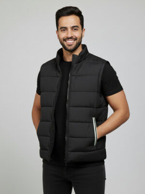 Black Mens Sleeveless Wholesale Puffer Jacket