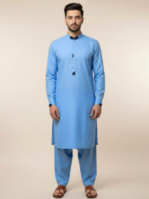 Blue Stitched Men's Suits Wholesale