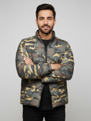 Camouflage Grey Wholesale Puffer Jacket