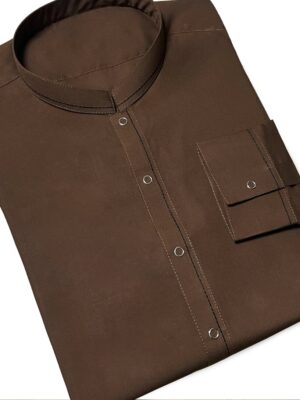 Dark Brown stitched mens suits wholesale