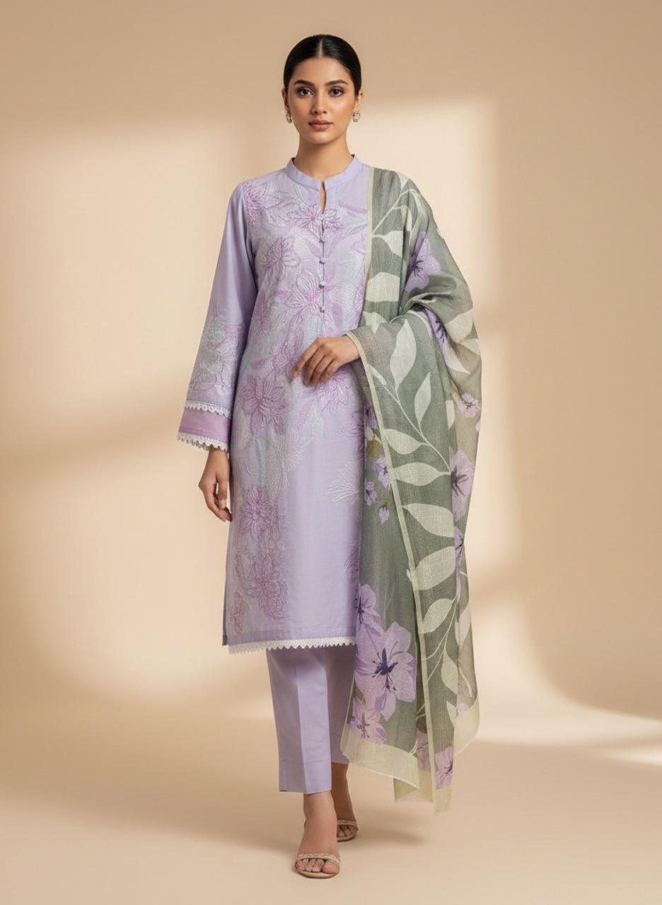 Eshal Lilac 3pc Wholesale Pakistani Suits
