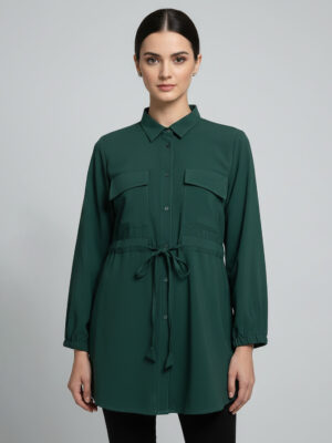 Green Color Wholesale Tunic with Tie-Waist UK
