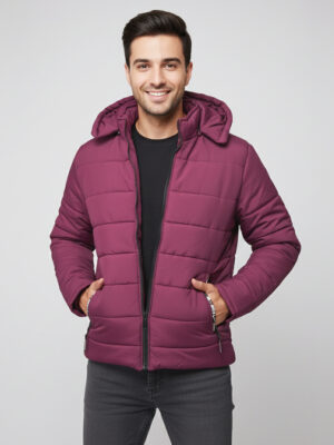 Light Maroon Wholesale Vintage Puffer Jacket