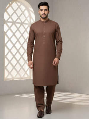 Mens Pastel Brown wholesale pakistani shalwar kameez