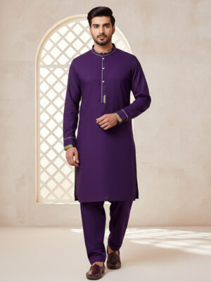Mens Plum Purple wholesale pakistani shalwar kameez