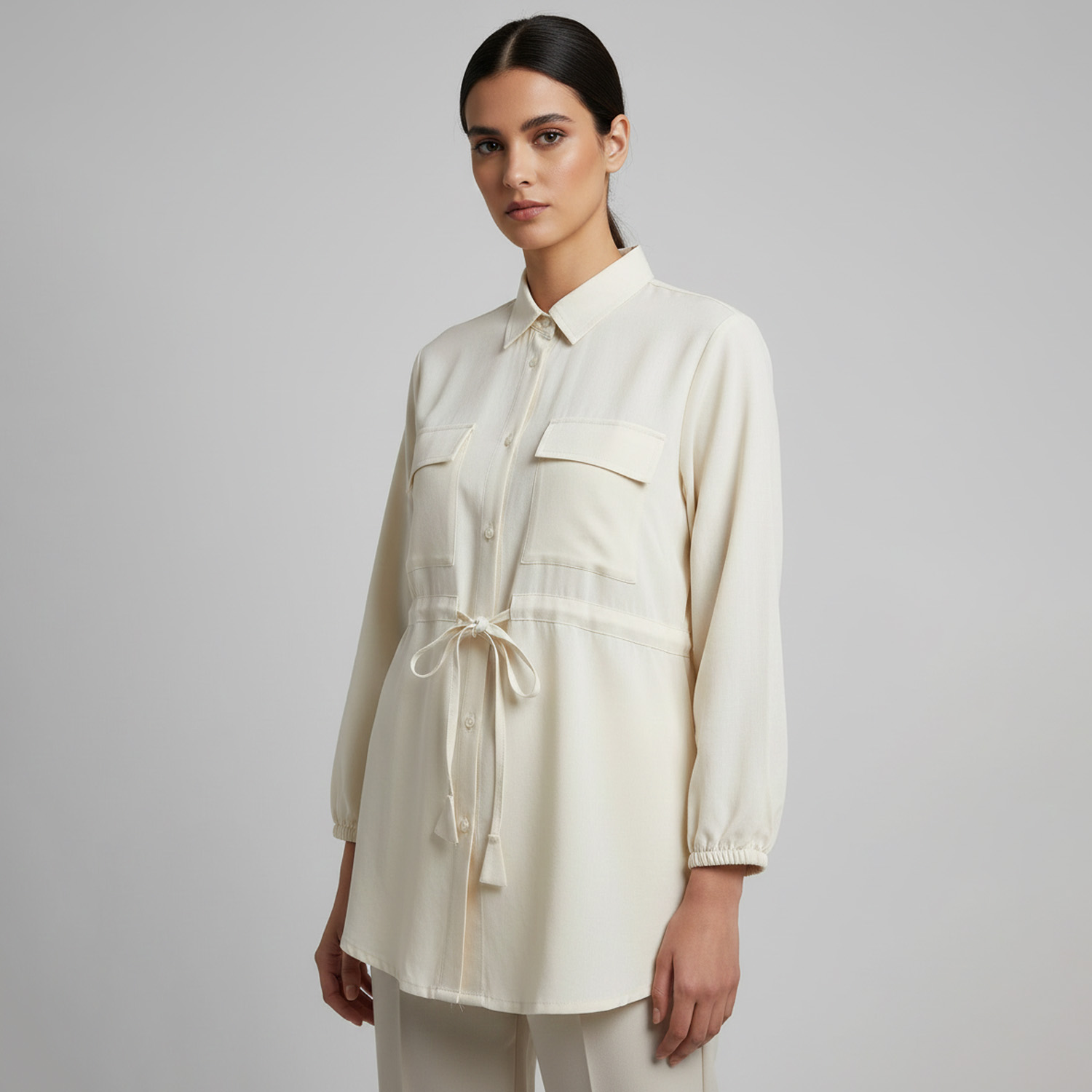 Off-White Wholesale Tunic with Tie-Waist UK