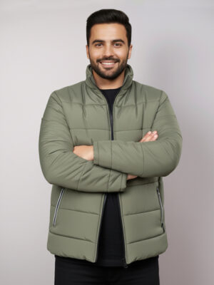 Sage Green Mens Vintage Wholesale Puffer jacket