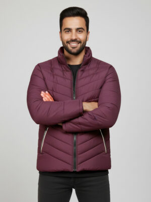 Velvet Maroon Wholesale Puffer Jacket