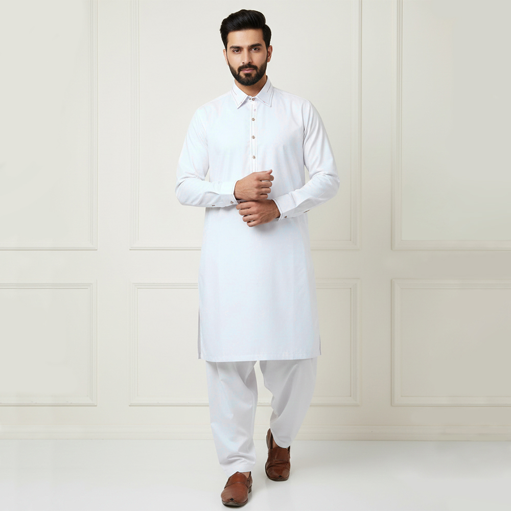 White Stitched Men's Suits Wholesale
