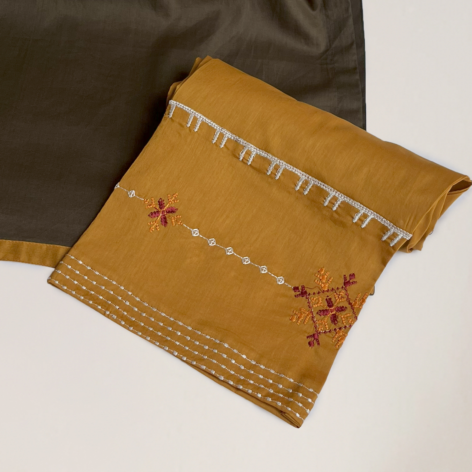 Zeenat Olive Wholesale two piece readymade suits