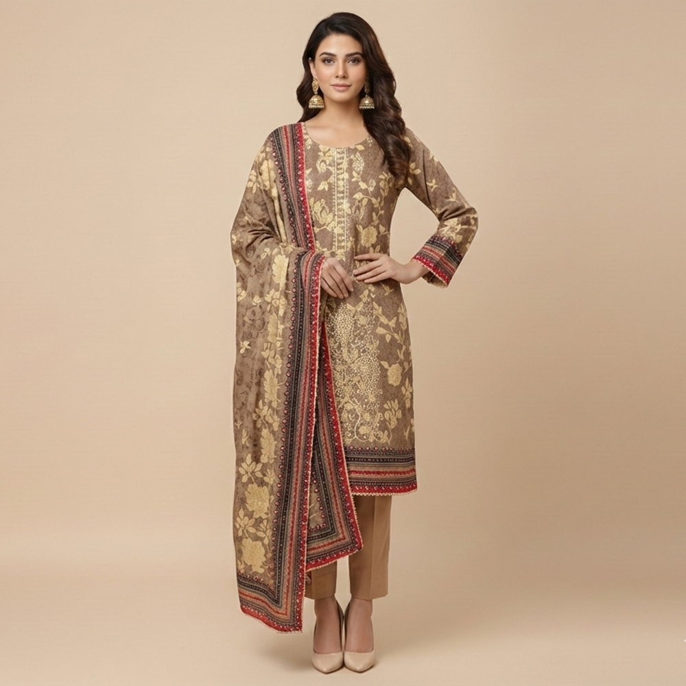 Almond pakistani wholesale dhanak suits