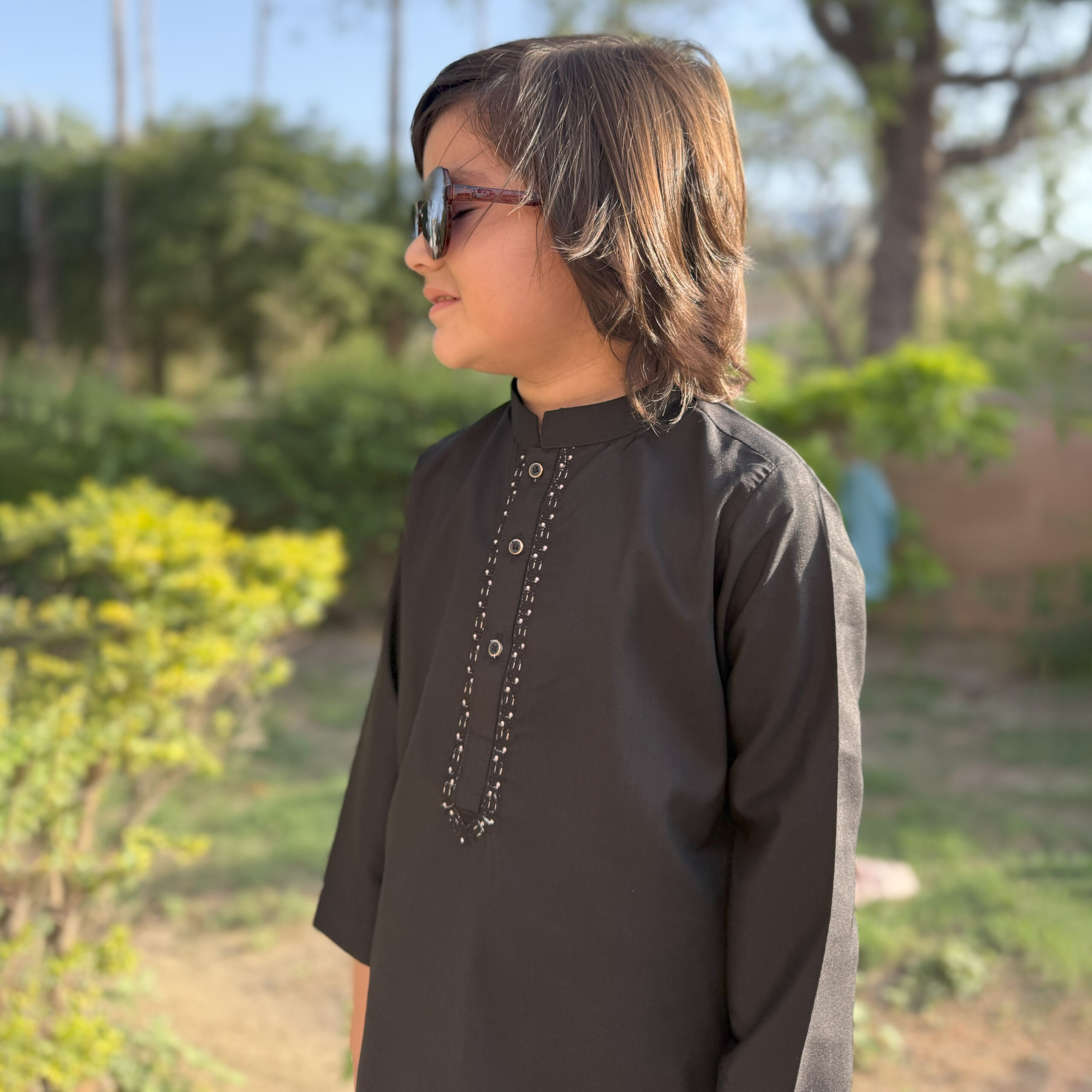 Black Wholesale Embroidered Pakistani Shalwar Kameez for boys
