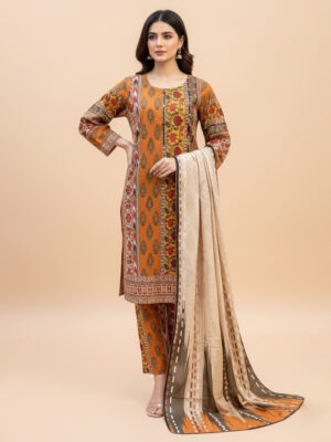 Brownish Orange Wholesale Pakistani Khaddar Suit