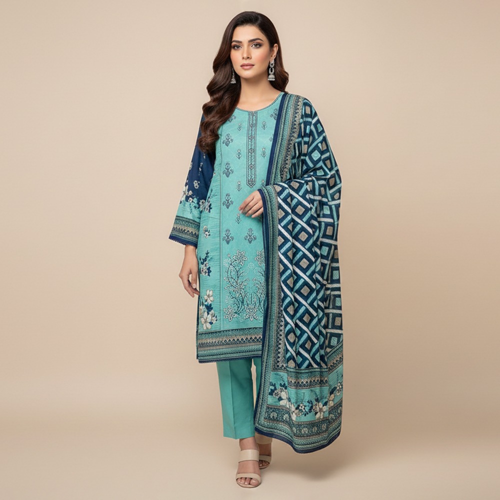 Cyan linen 3pc wholesale maria.b replica suit