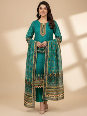 Dark Aqua Wholesale Pakistani Salwar Kameez