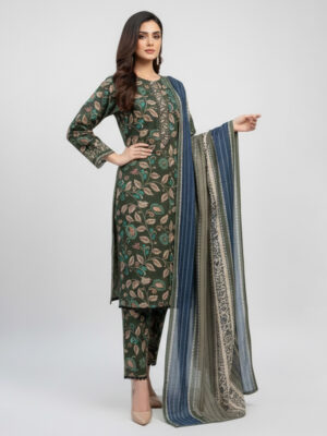Dark Green Wholesale Pakistani Khaddar Suit