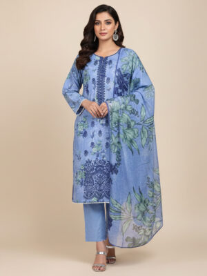 Faded Blue pakistani wholesale dhanak suits