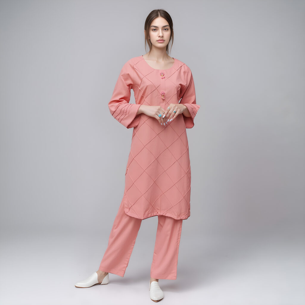 Faded Pink Women's Linen Matching Set Wholesale