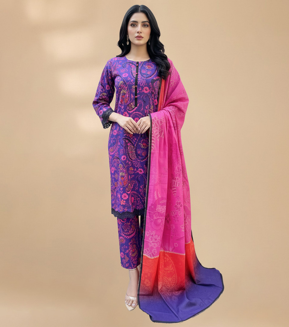 Lavender Wholesale Pakistani Khaddar Suit