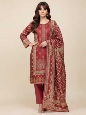 Light Maroon linen 3pc wholesale maria.b replica suit