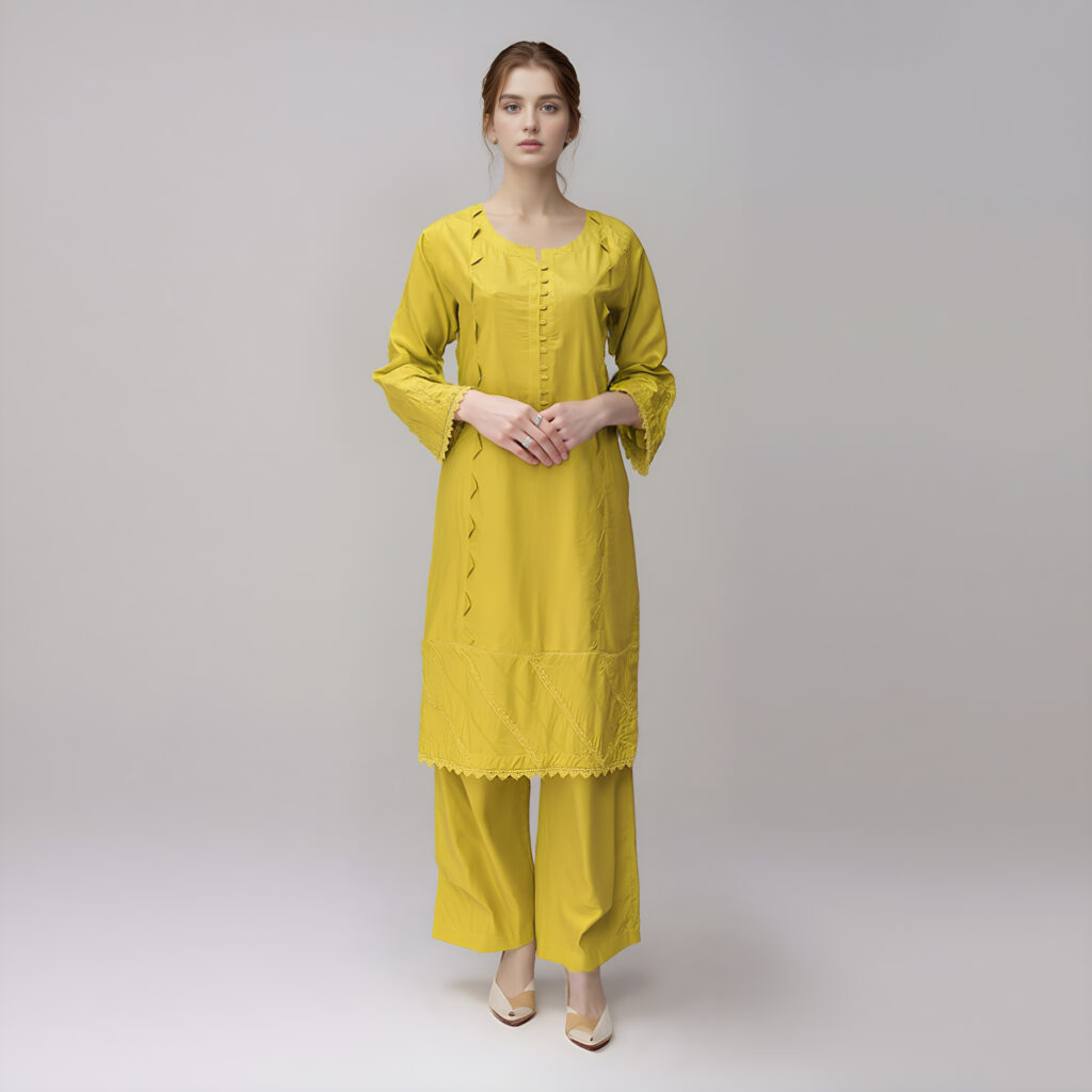 Light Mustard Daily Wear Linen Co Ord Wholesale