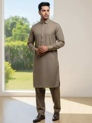 Mens Brownish Grey wholesale pakistani shalwar kameez