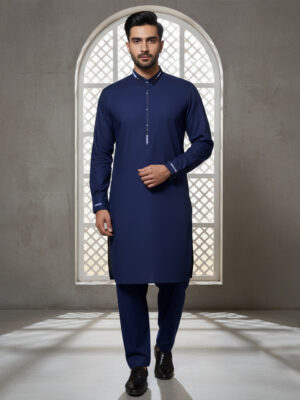 Mens navy blue wholesale pakistani shalwar kameez