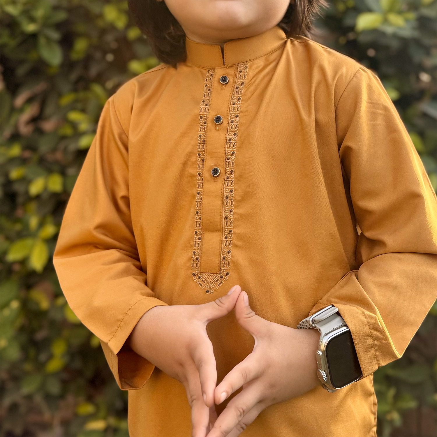 Mustard Wholesale Kids Embroidered Pakistani Shalwar Kameez for boys