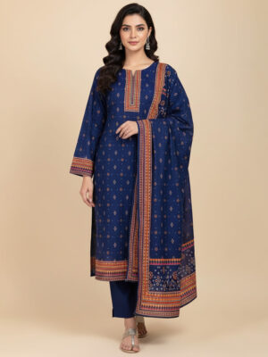 Navy blue bin saeed stitched salwar kameez wholesale