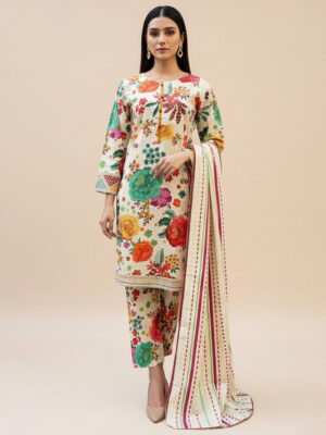 Off White Khaddar Embroidered Wholesale Edenrobe Replica Suit