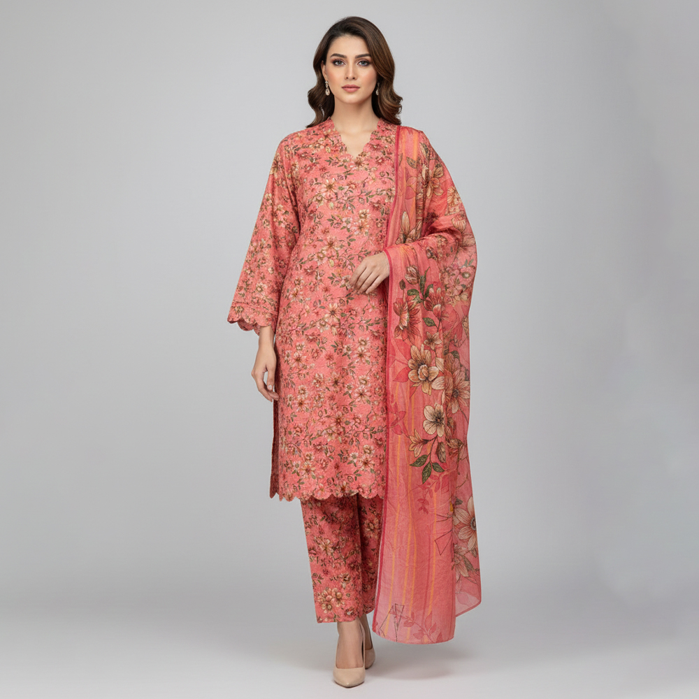 Peachy Pink Wholesale Pakistani Salwar Kameez