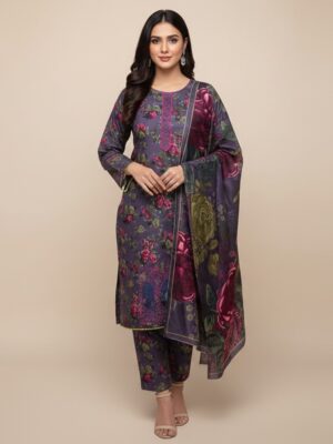 Purple linen embroidered wholesale baroque replica suit