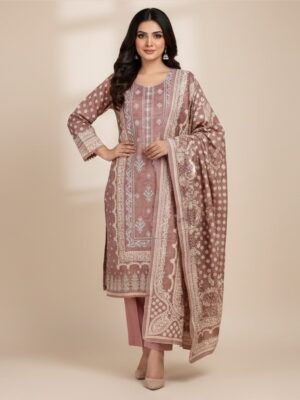 Rosy Brown embroidered wholesale crimson replica suit