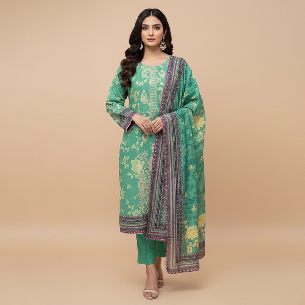 Shadow Green Dhanak 3pc wholesale marai.b replica suit