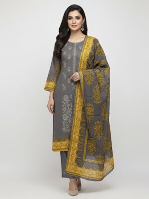 Smokey Grey pakistani linen suits wholesale