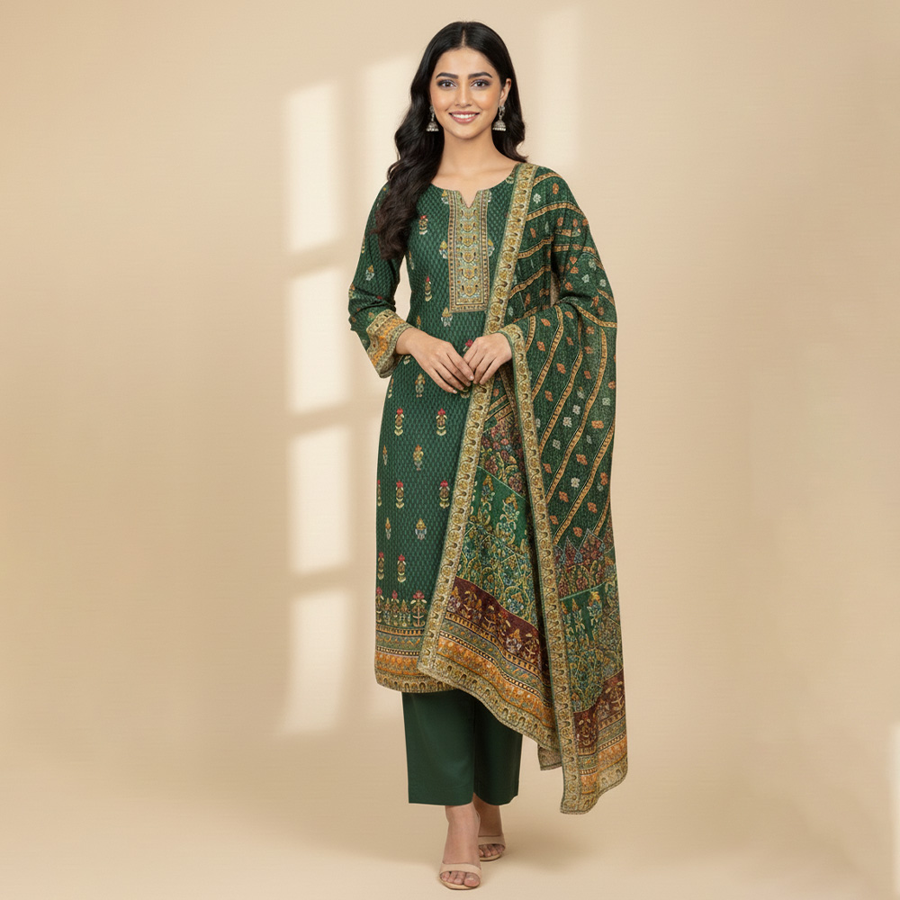 Tealish Green Wholesale Pakistani Salwar Kameez