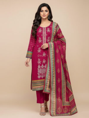 Wine Red dhanak suits wholesale pakistan