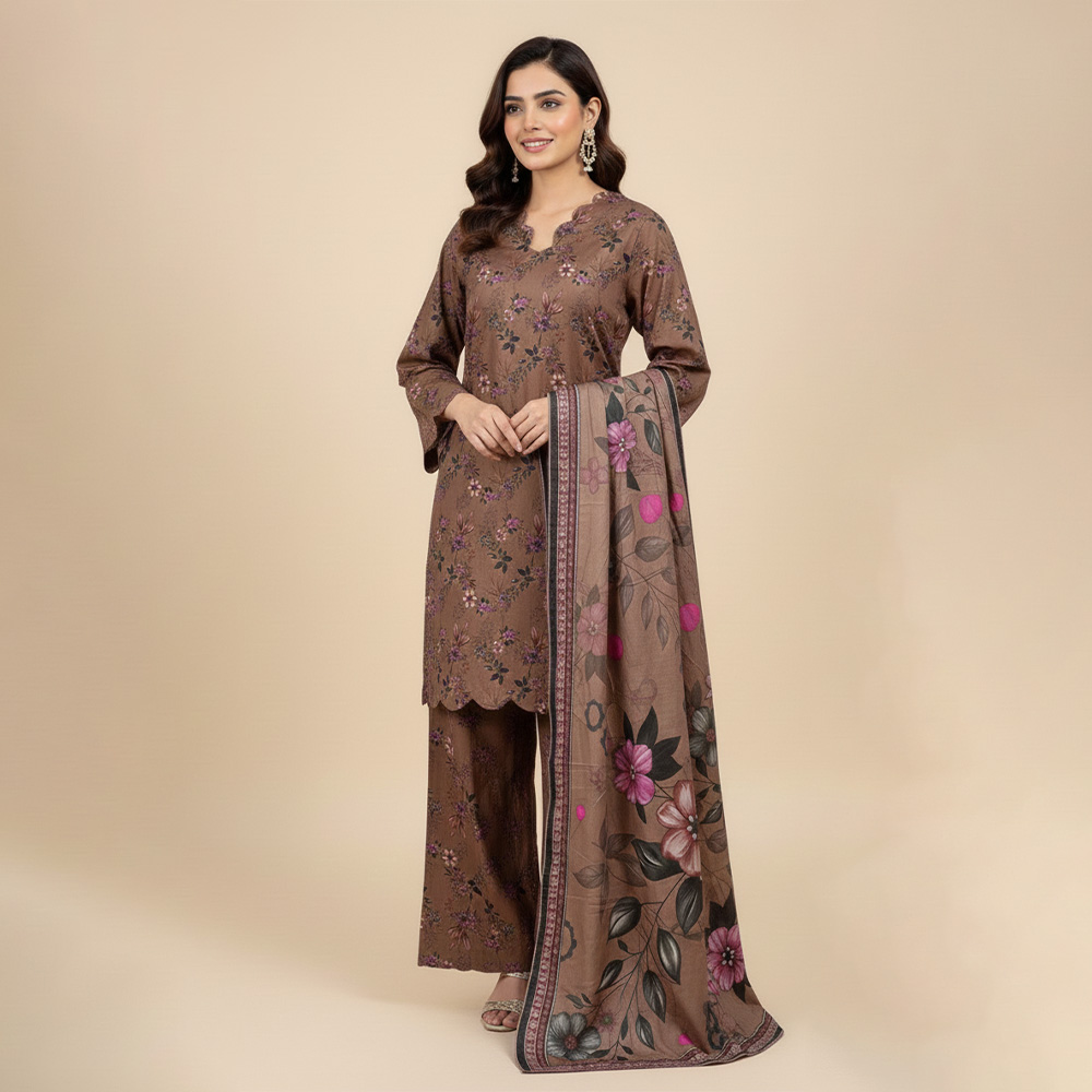 Brownish Wholesale Printed Lawn Suit