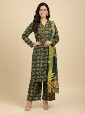 Dark Green Wholesale Pakistani Lawn Suit