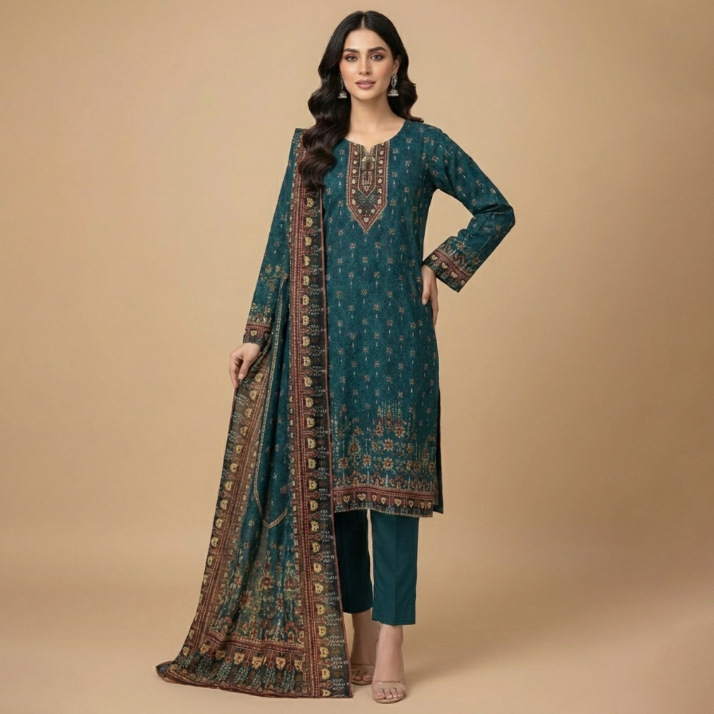 Dark Zink Wholesale Printed Lawn Suit