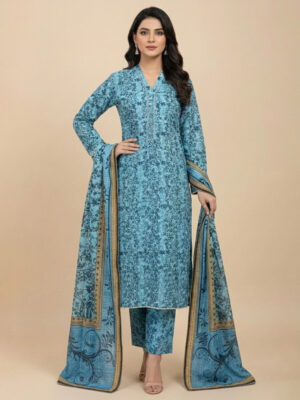 Glacier Blue Wholesale Pakistani Lawn Suit