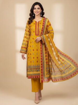 Mustard Wholesale Printed Lawn Suit