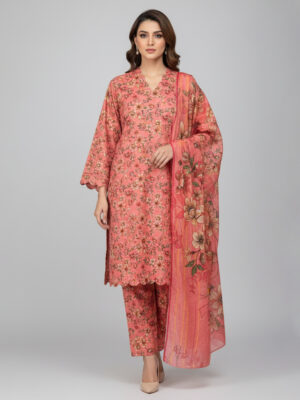 Peachy Pink Wholesale Pakistani Lawn Suit