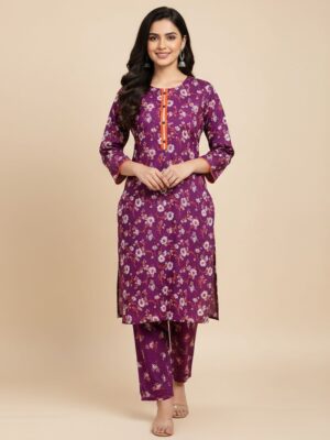 Purple Poly cotton Wholesale Pakistani Salwar Kameez