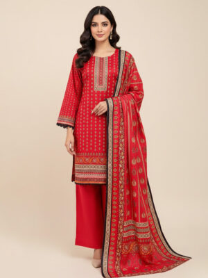 Red Wholesale Pakistani Lawn Suit